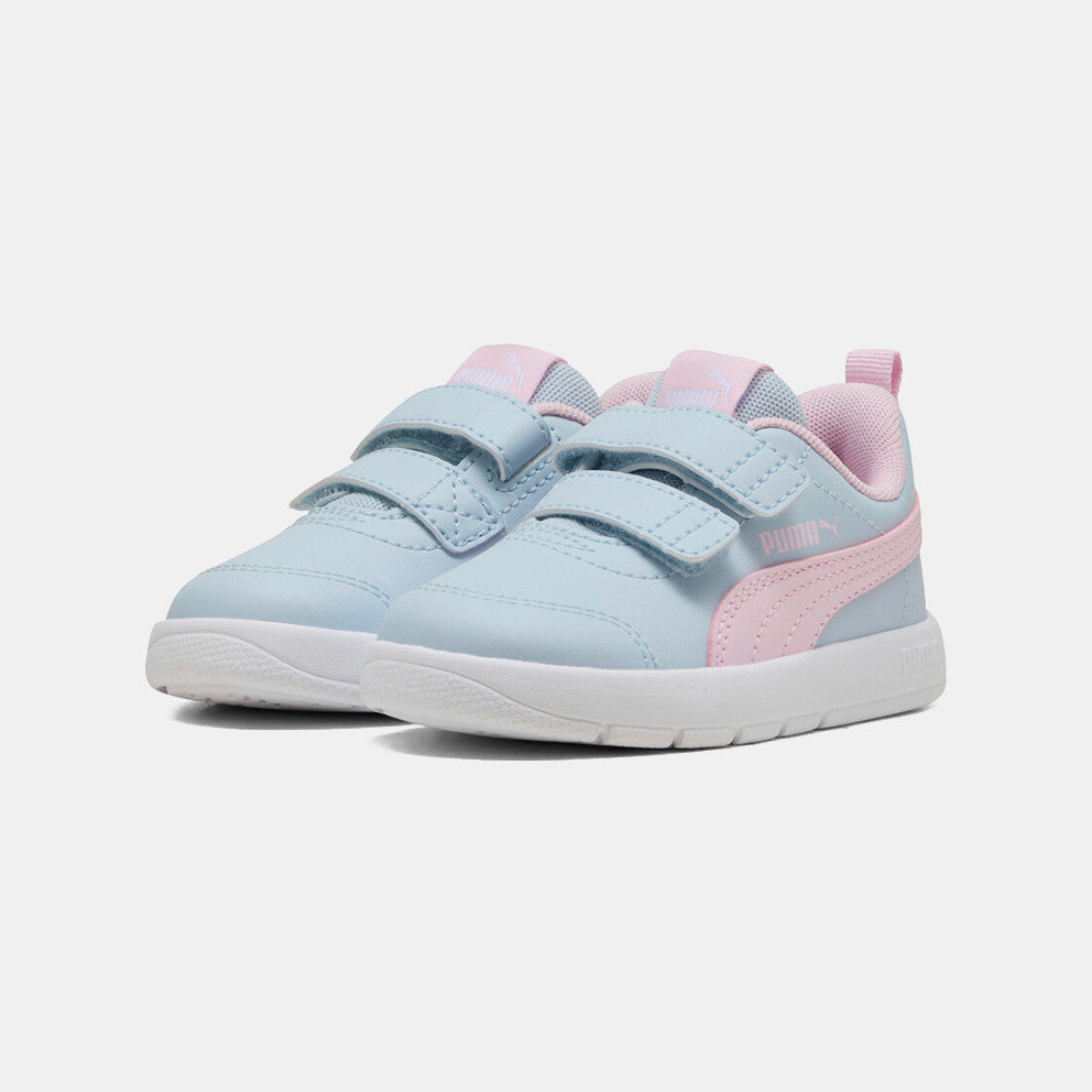 Puma Girls Courtflex V3 V Inf Shoes Grey And Pink