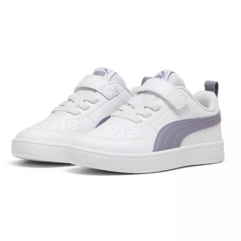 Puma Kids Rickie Ac+ Ps Shoes In White And Plum