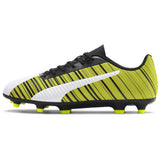 Puma Mens One 5.4 Fg Ag Soccer Shoes In White/Black/Yellow
