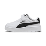 Puma Court Classic Clean Infant Shoes In White & Black