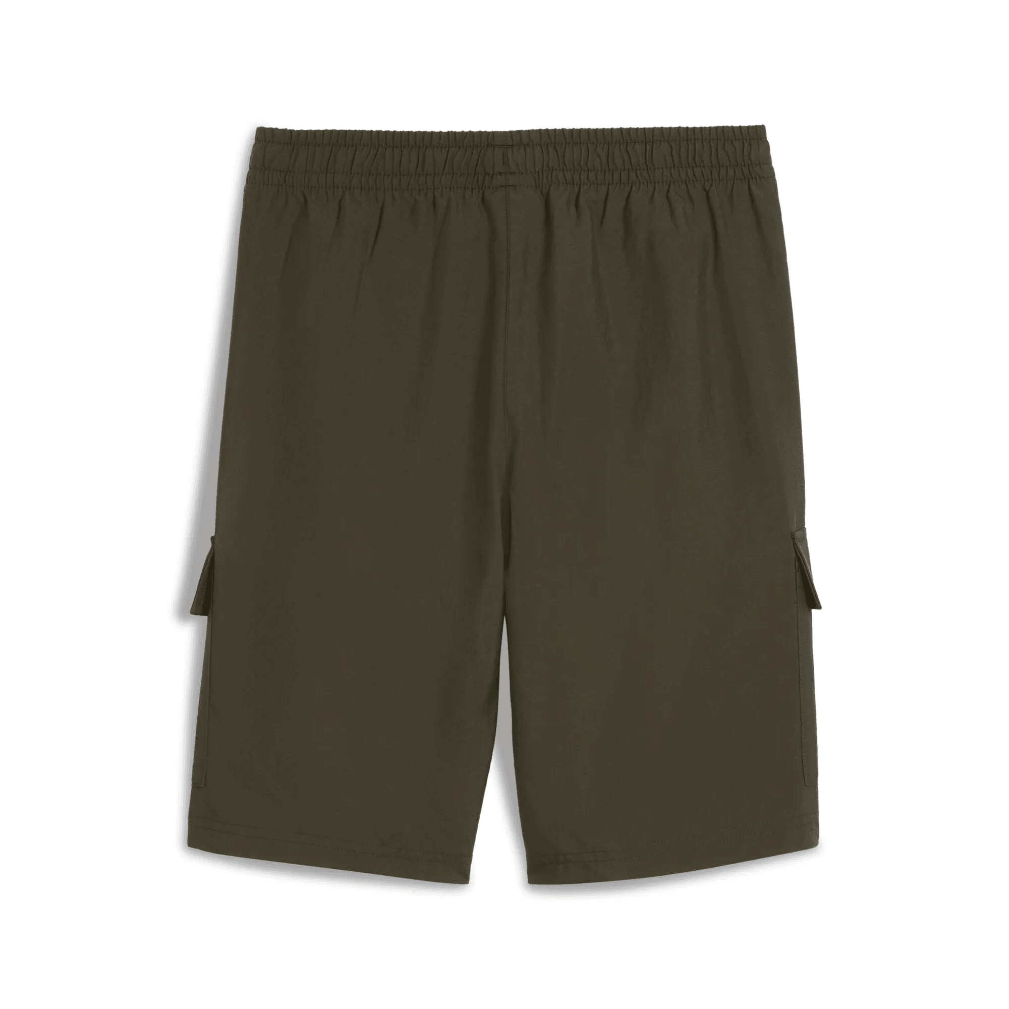 Puma Boys Essential No.1 Logo Woven Cargo Shorts In Olive