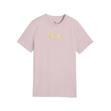 Puma Ess Script Glitter T-Shirt In Misty Pink