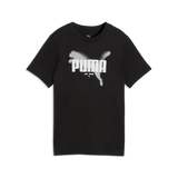 Puma Boys Graphic Printed Short Sleeves T-Shirt In Black/White