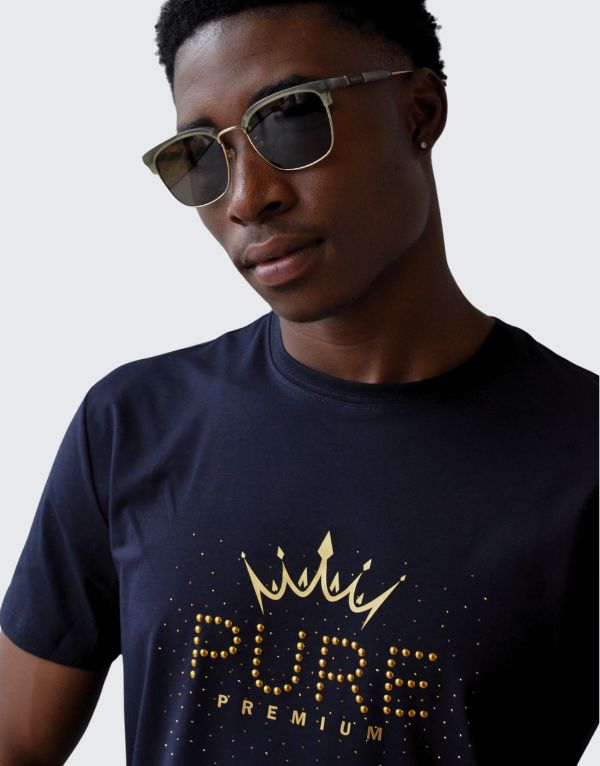 Pure Premium Galaxian Navy T-shirt In Navy