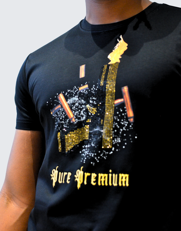 Pure Premium Mens Gunt T-Shirt In Black