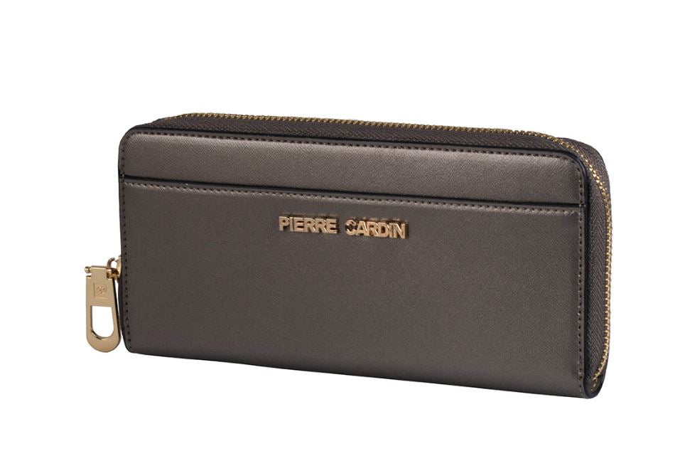 Pierre Cardin Charlie Zip Around Purse In Pewter