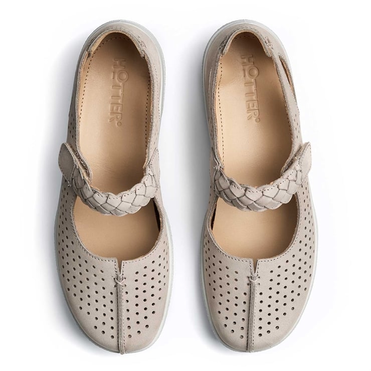 Hotter Ladies Quake II Shoes In Pale Grey