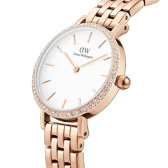 Daniel Wellington Petite Lumine Bezel 5-Link Rose Gold Watch