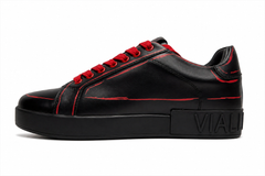 Vialli Mens Rafah Sneakers In Black & Red