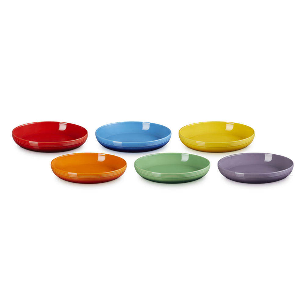 Le Creuset Set of 6 Coupe Pasta Bowls In Rainbow