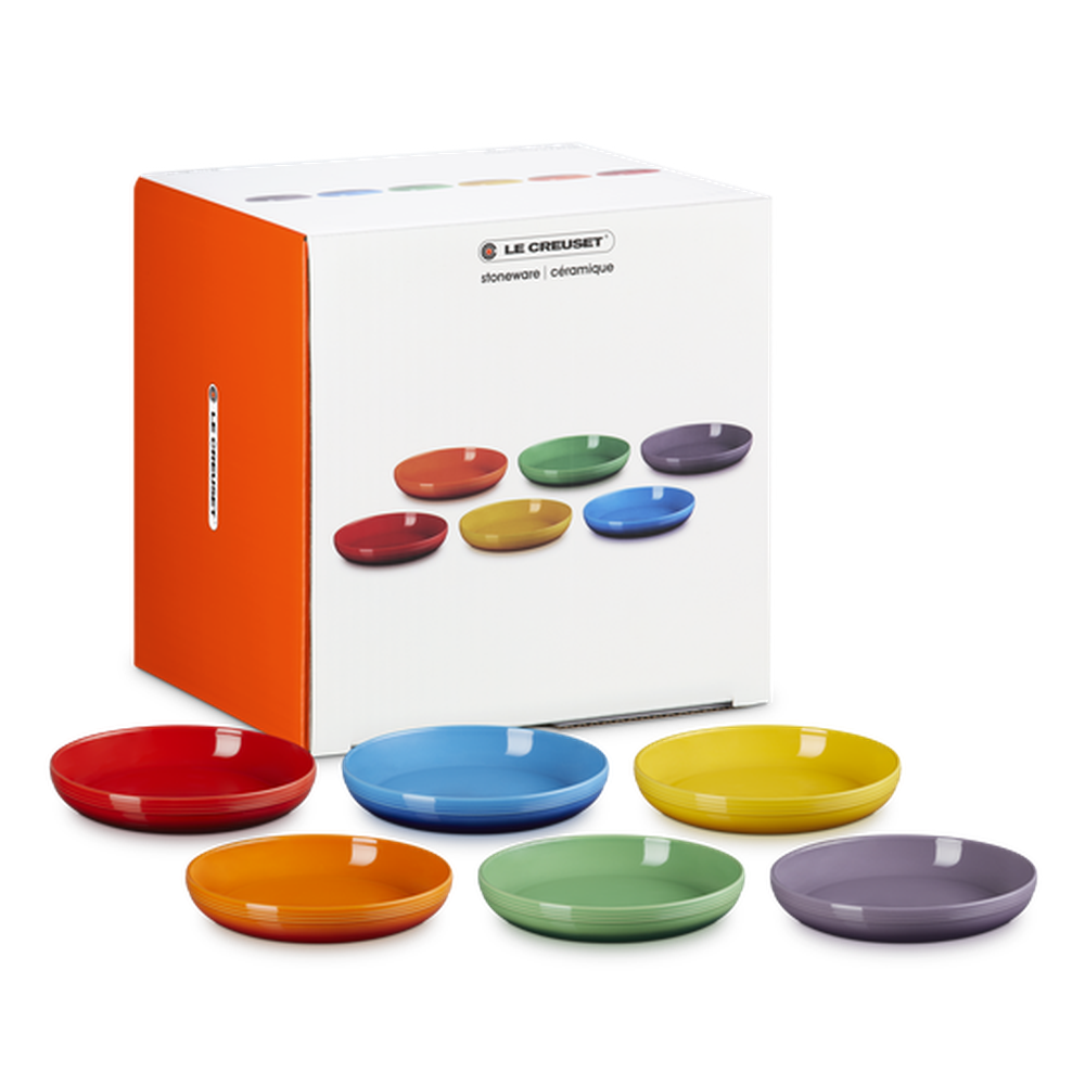 Le Creuset Set of 6 Coupe Pasta Bowls In Rainbow