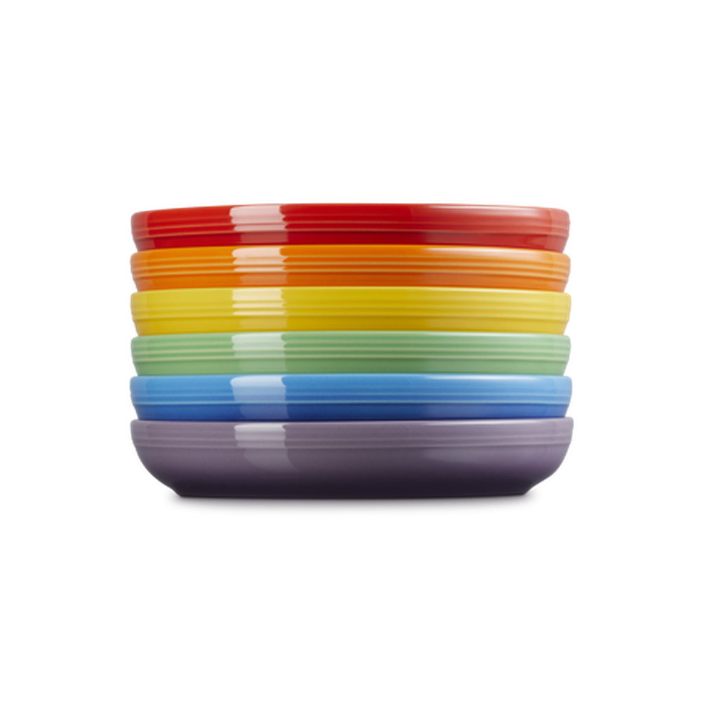 Le Creuset Set of 6 Coupe Pasta Bowls In Rainbow