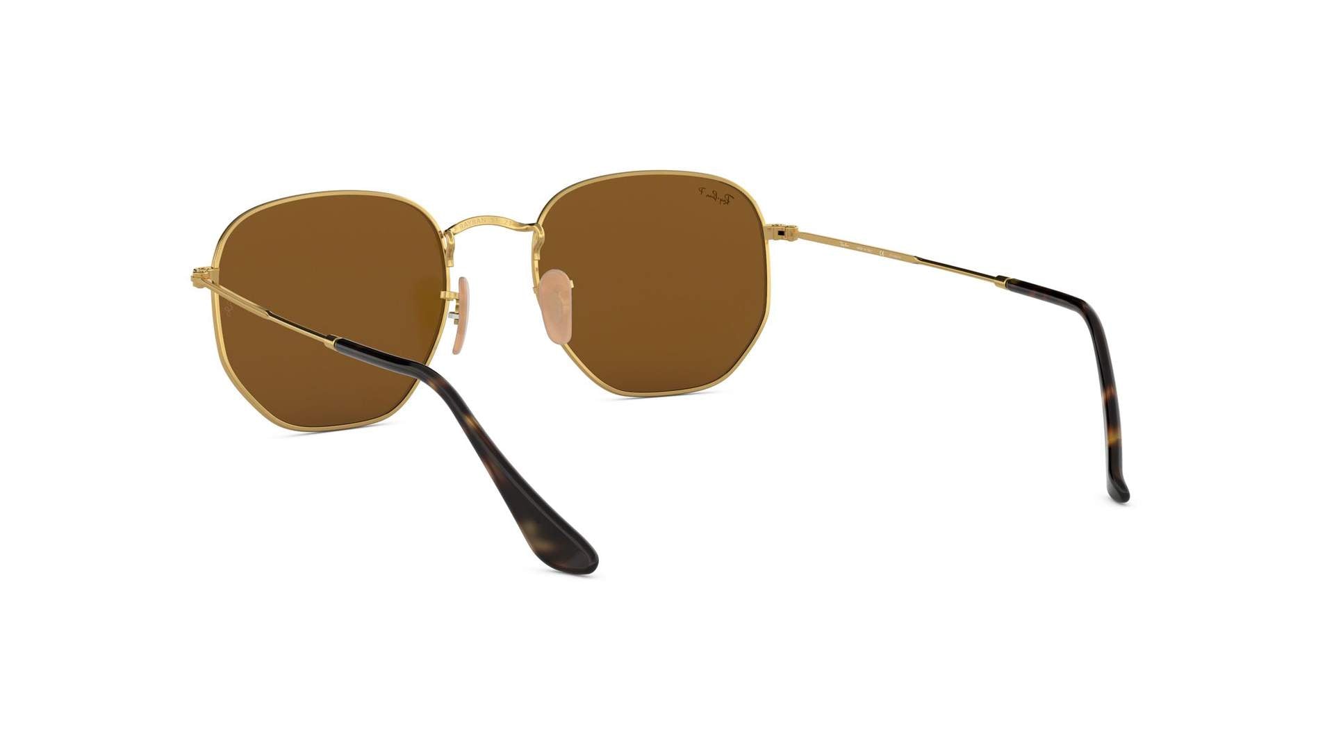 Ray-Ban Brown Lens Sunglasses For Men In Gold