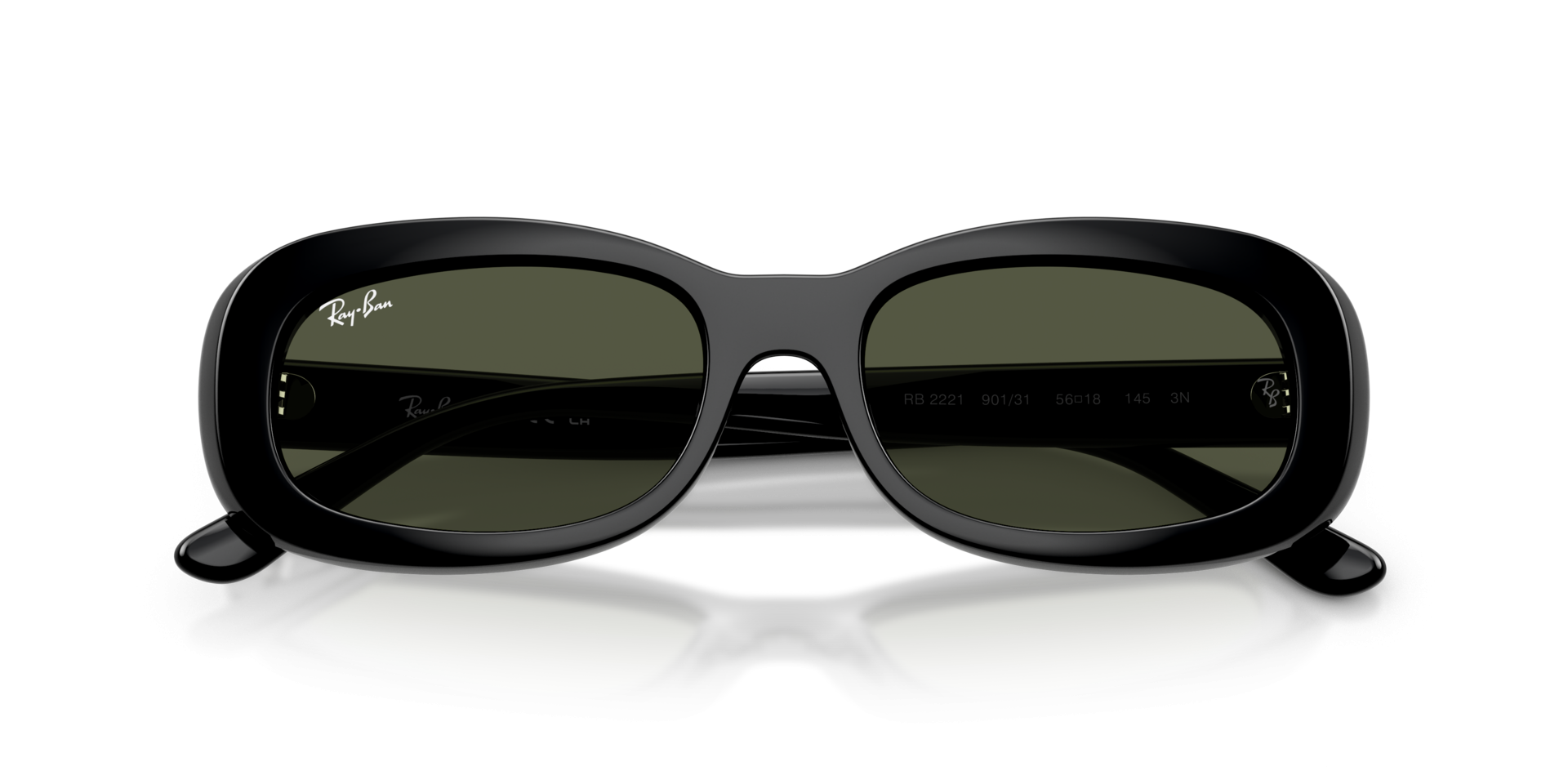 Ray-Ban Oval Frame Sunglasses For Women In Black