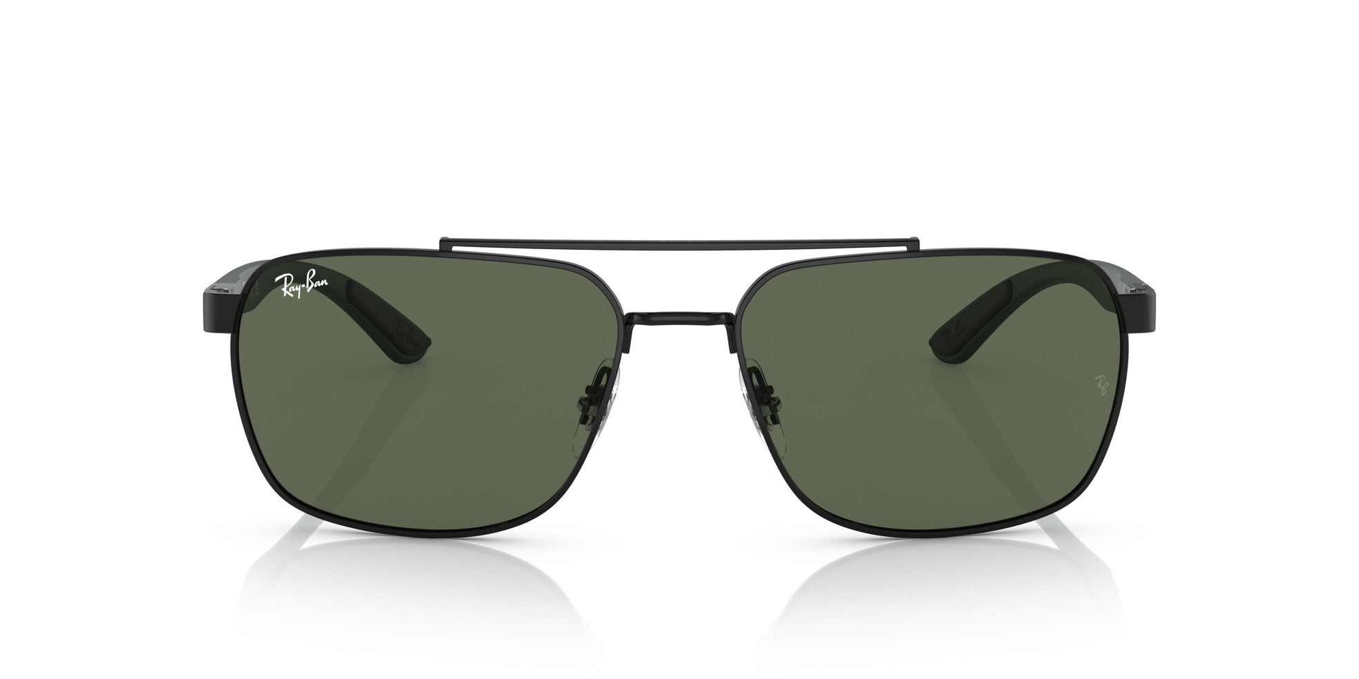 Ray Ban Mens Asian Fit Sunglasses In Black & Green