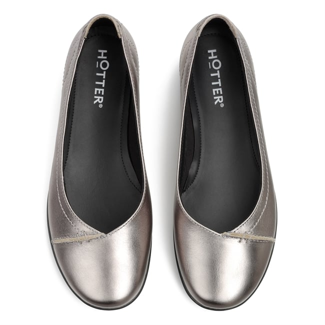 Hotter Womens Robyn II Shoes In Pewter Metallic