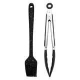 Regent Kitchen Basting Brush & Serving Tong Set In Black