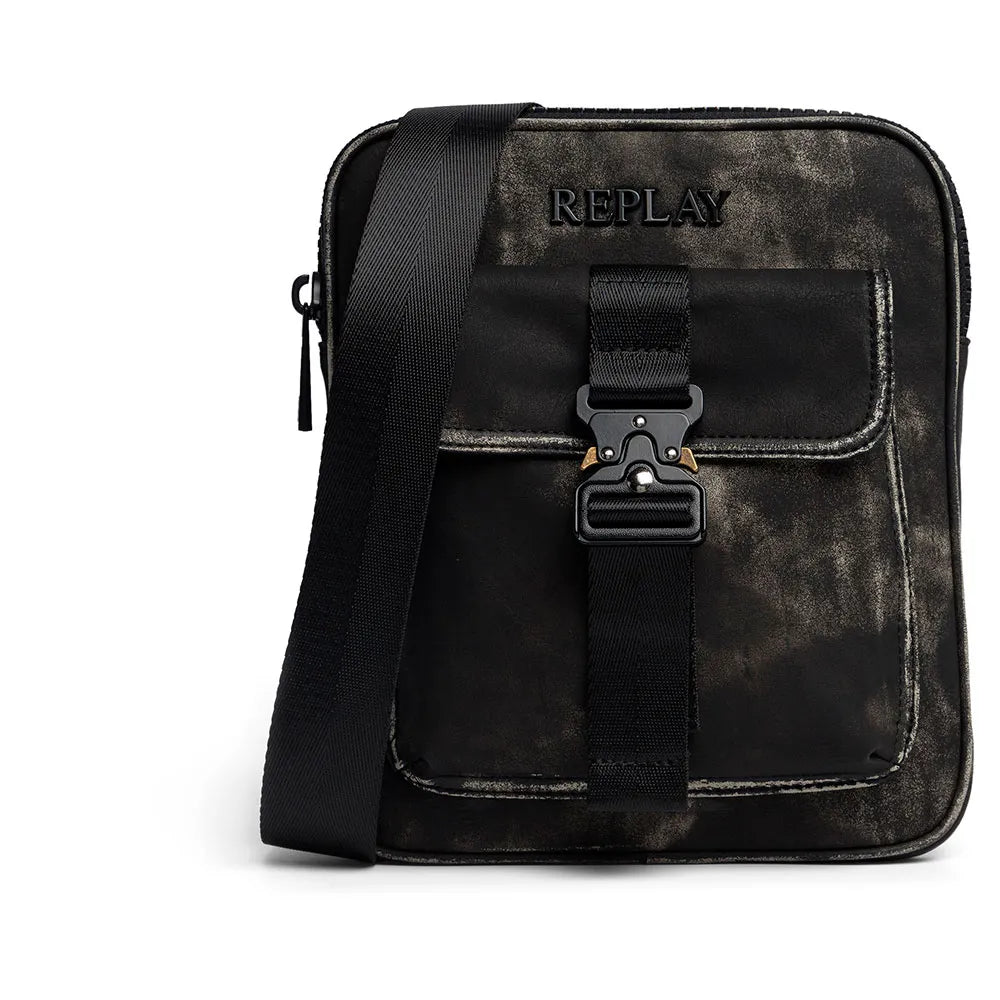 Replay Mens Side Bag In Black