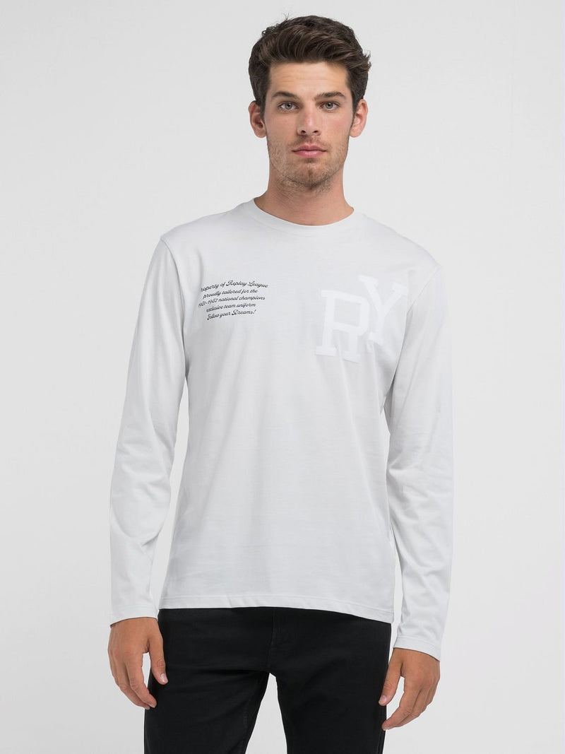 Replay Mens RY Long Sleeves T-Shirt In White