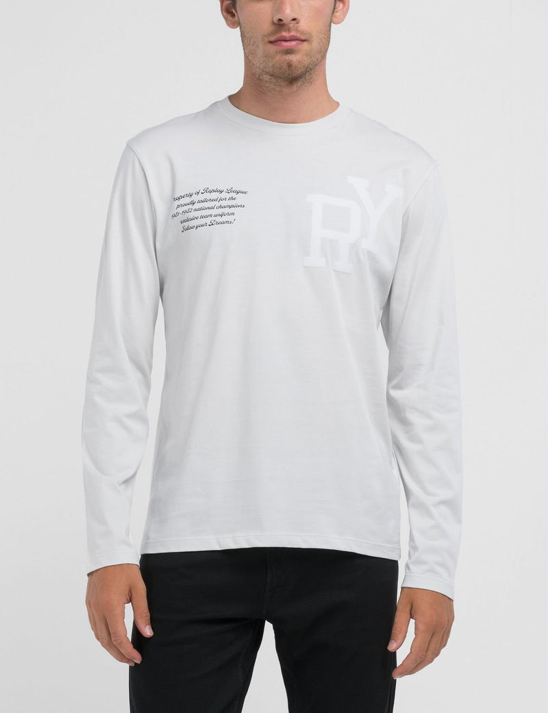 Replay Mens RY Long Sleeves T-Shirt In White