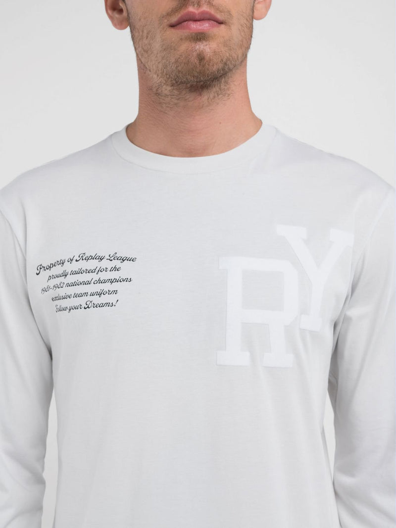 Replay Mens RY Long Sleeves T-Shirt In White