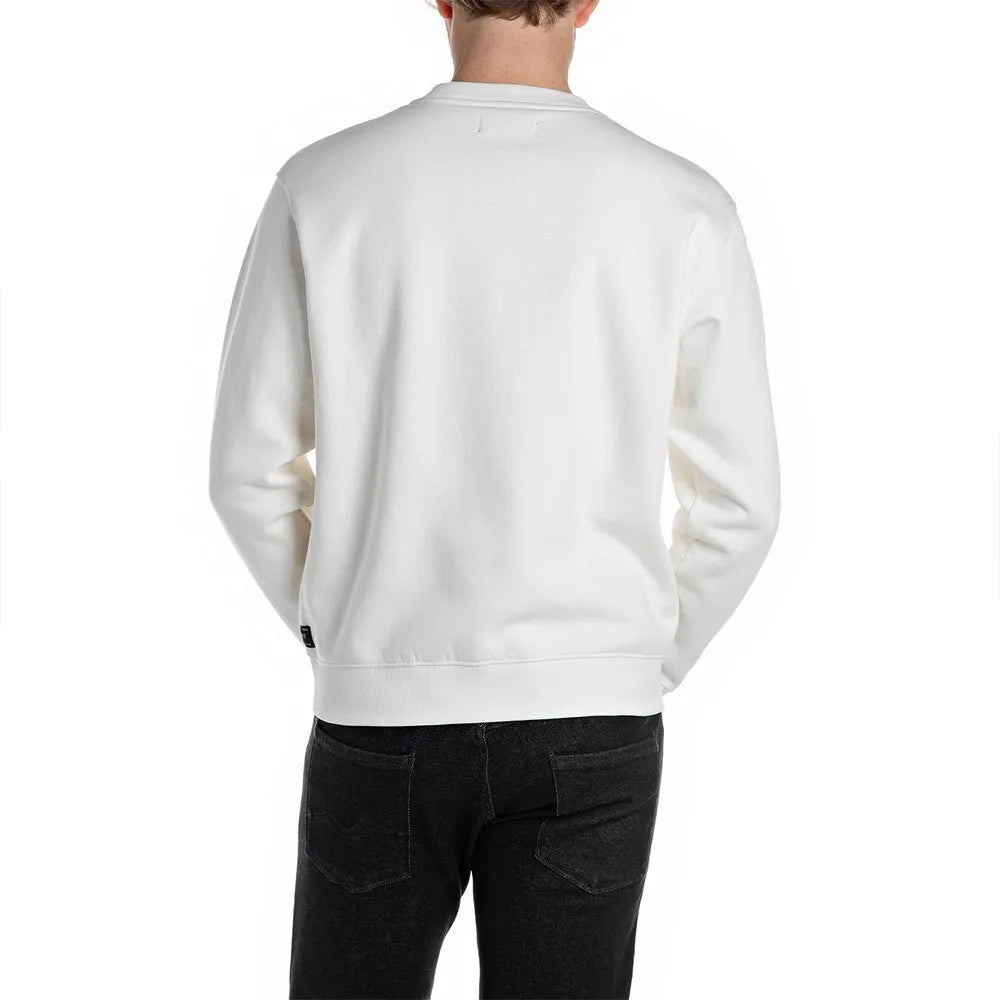 Replay Mens Crew Neck Sweatshirt In White