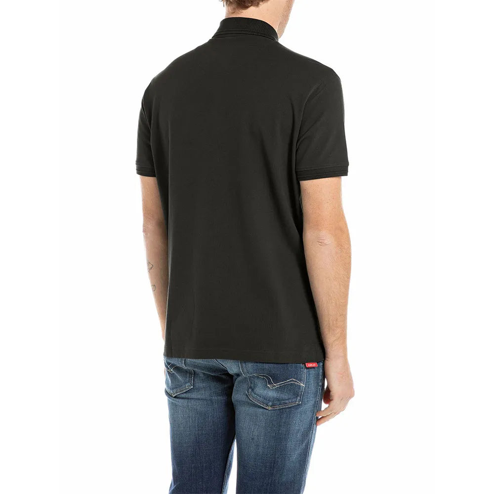 Replay Mens Embroided R Golfer In Black