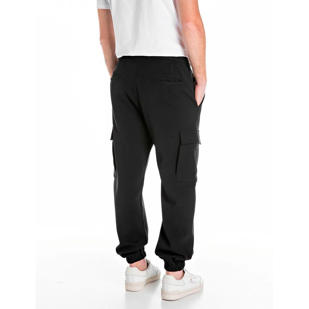 Replay Mens Cargo Trackpants In Black