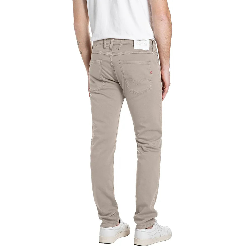 Replay 9.5 Oz Stretch Bull Denim Jeans In Beige