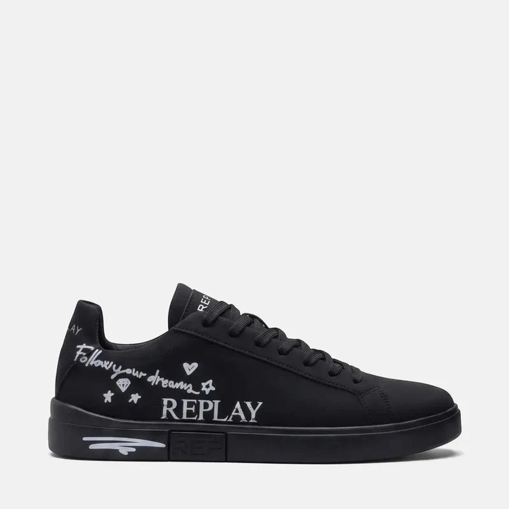 Replay Mens Polys Doodle Sa Shoes In Black