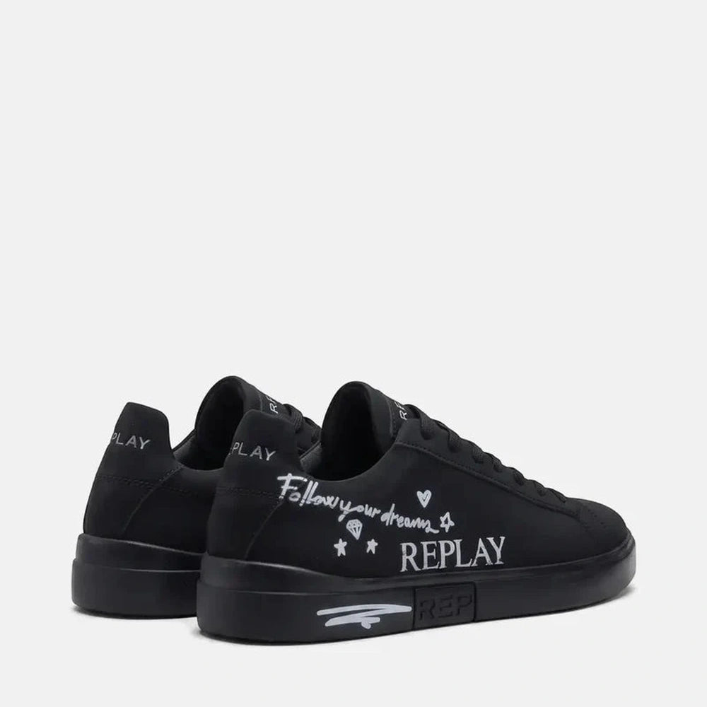 Replay Mens Polys Doodle Sa Shoes In Black