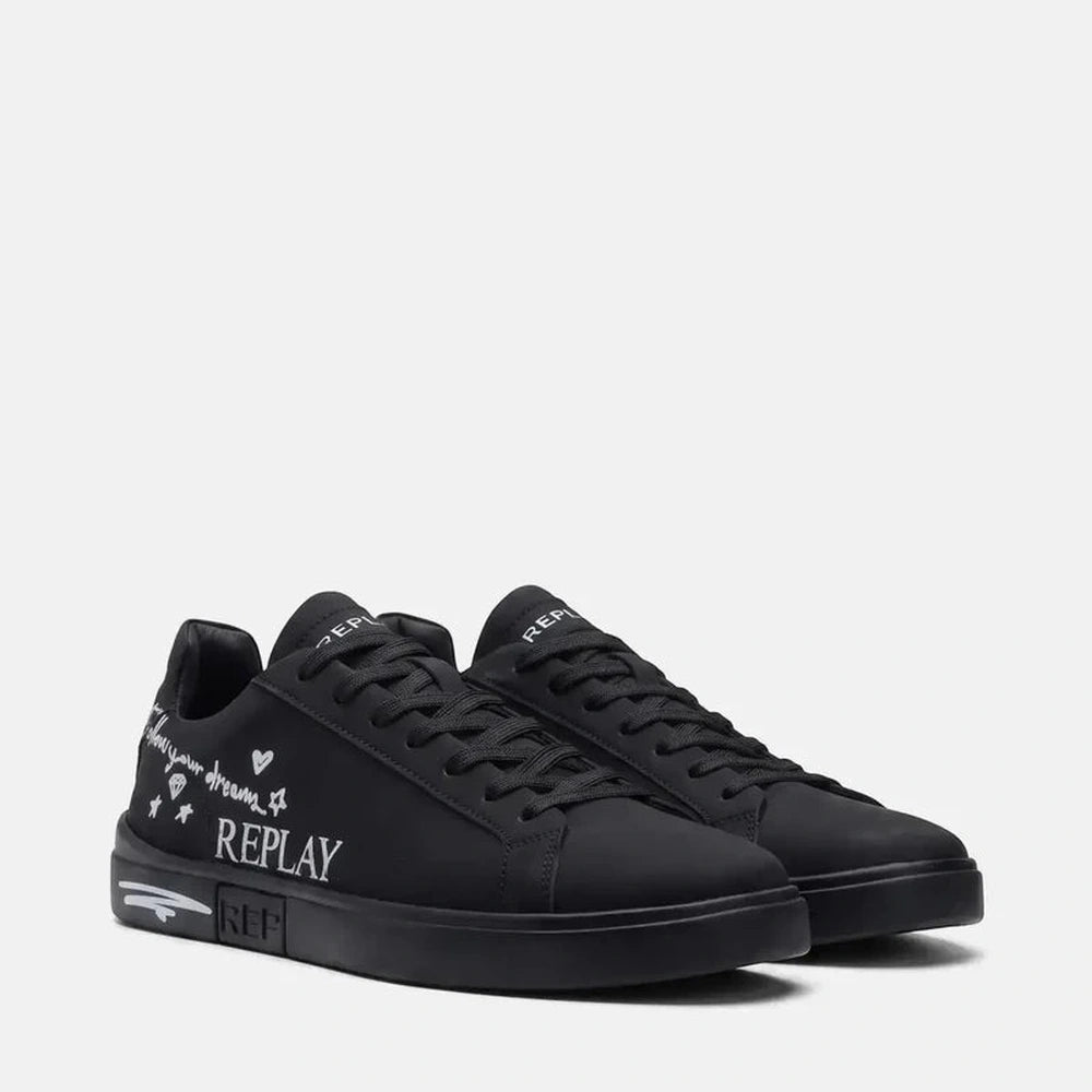 Replay Mens Polys Doodle Sa Shoes In Black