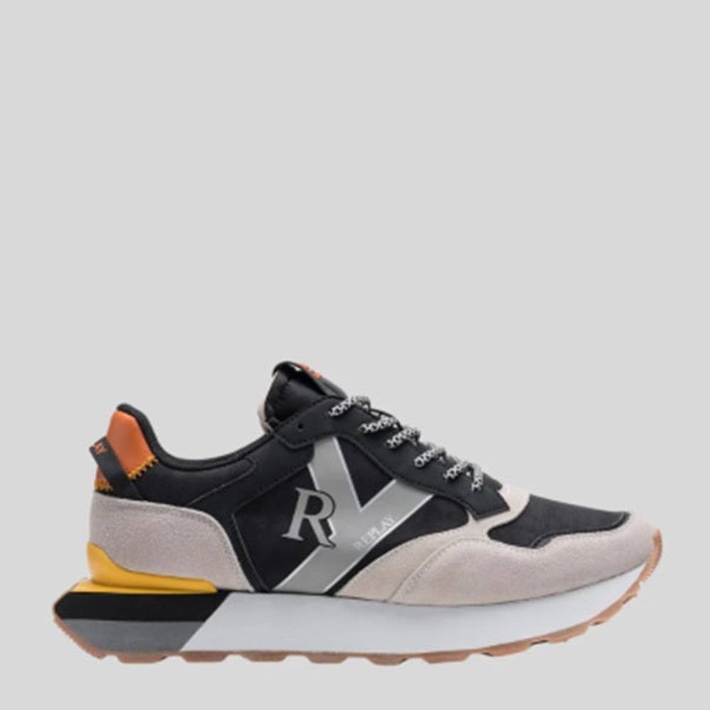 Replay Mens Dean Circus Shoes In Beige & Black
