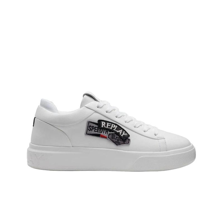 Replay Mens Notting Badges Sneakers In White