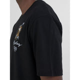 Replay Mens Tiger Print Short Sleeves T-Shirt In Black