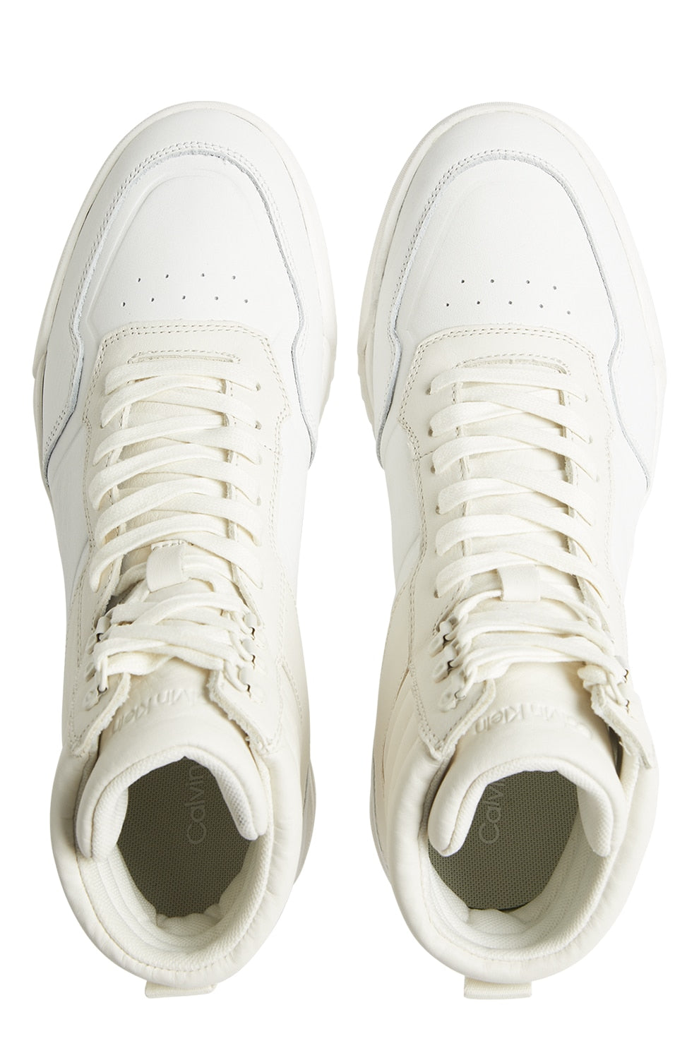 Calvin Klein High Top Lace Up Sneaker In White