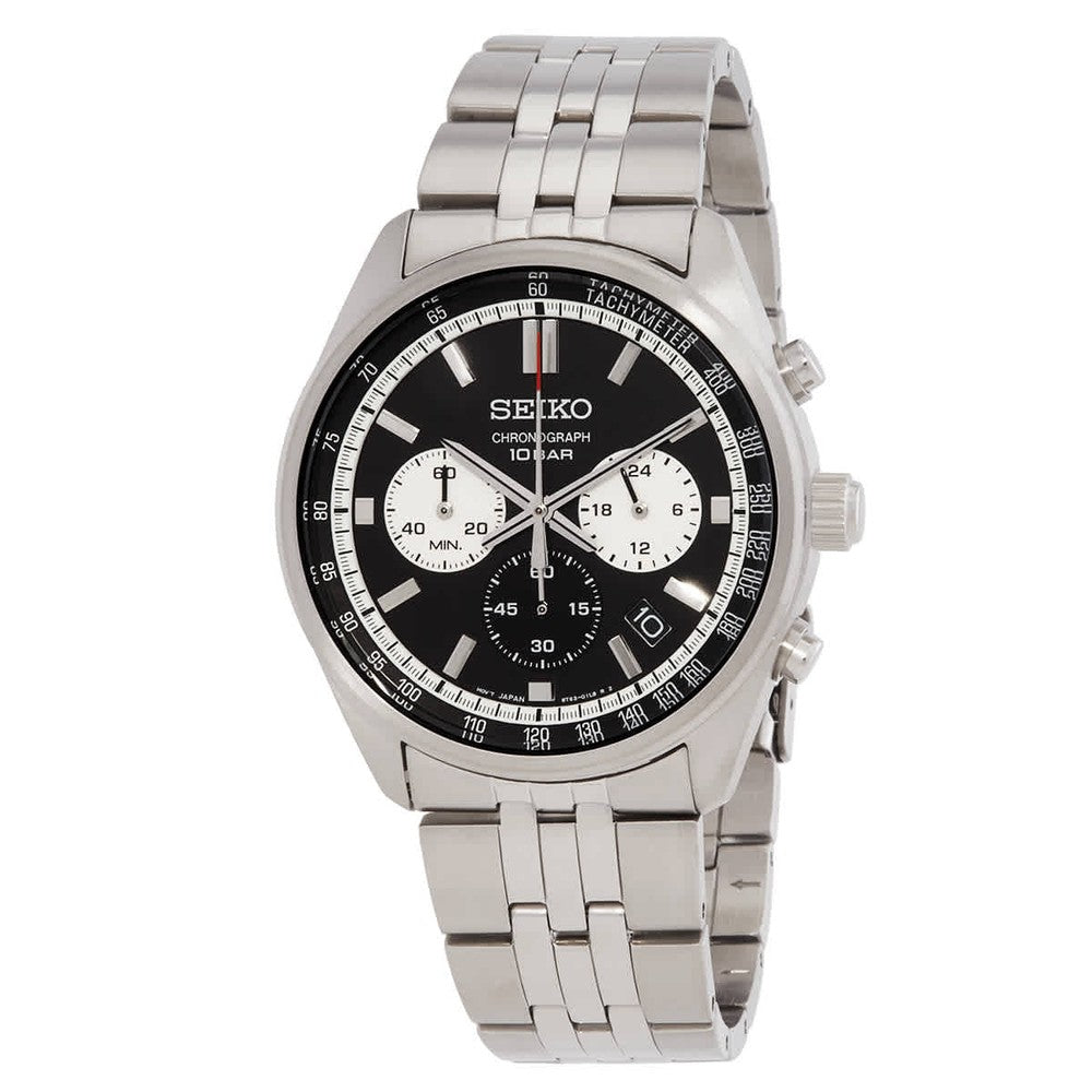 Seiko Gents Chrono Stainless Steel Case Strap Watch In Blue