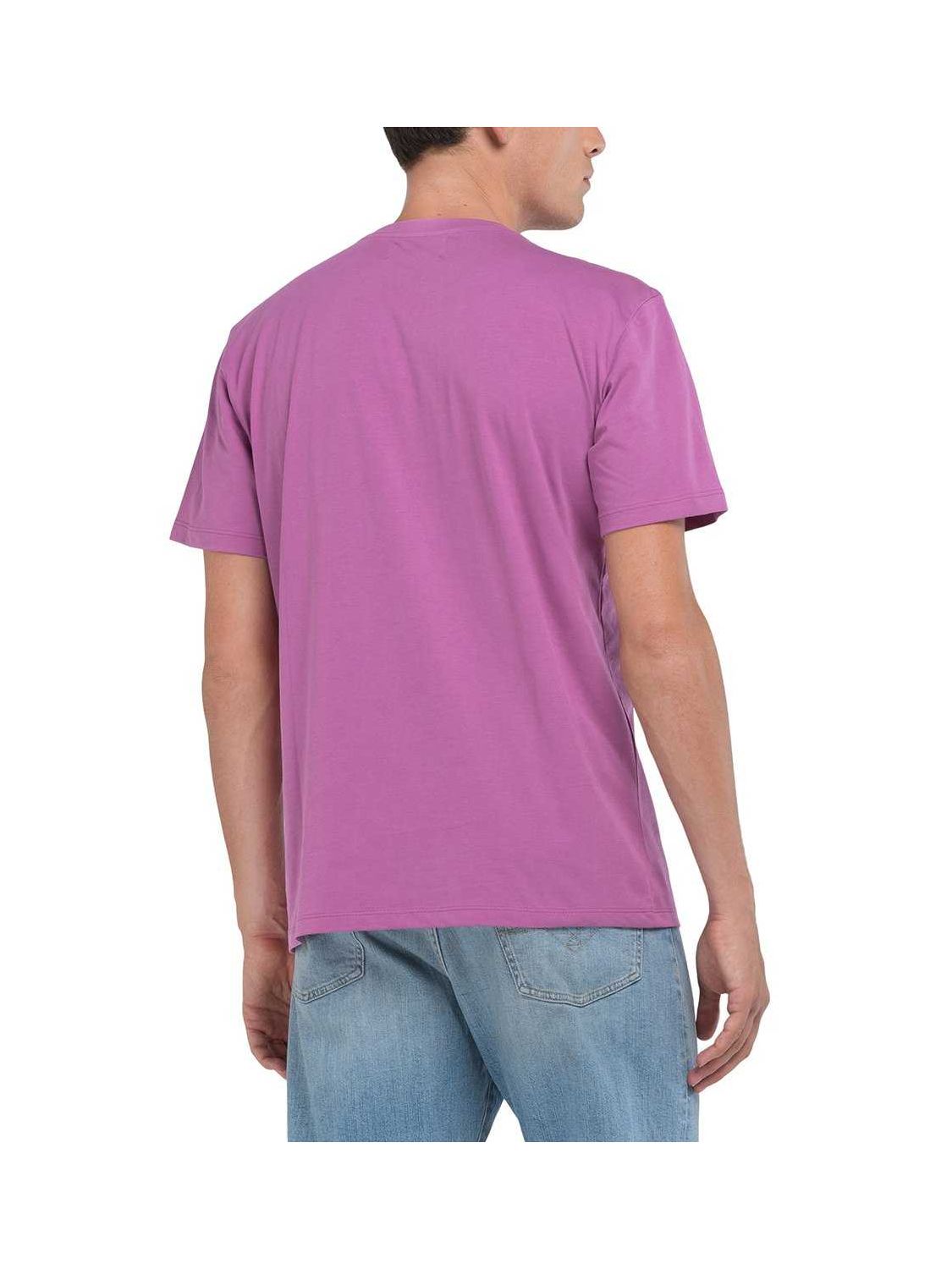Replay Mens Custom Print Short Sleeves T-Shirt In Purple