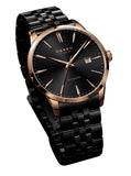 Obaku Mens Auto Kraft Ink Watch In Black/Gold/Black Dial