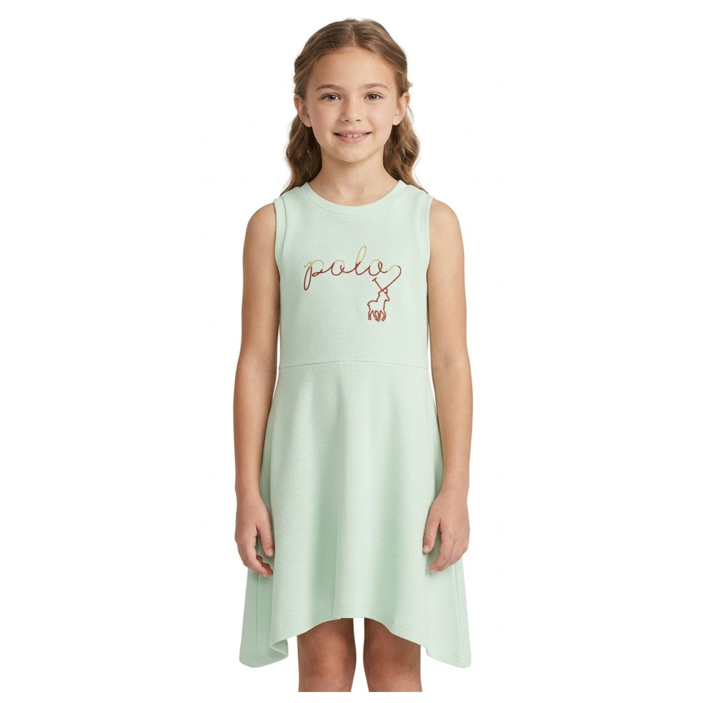 Polo Girls Jordan Rope Sleeveless Dress In Soft Aloe