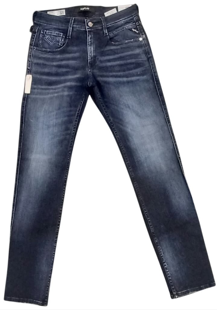 Replay Mens Anbass Slim Fit Jean In Dark Wash