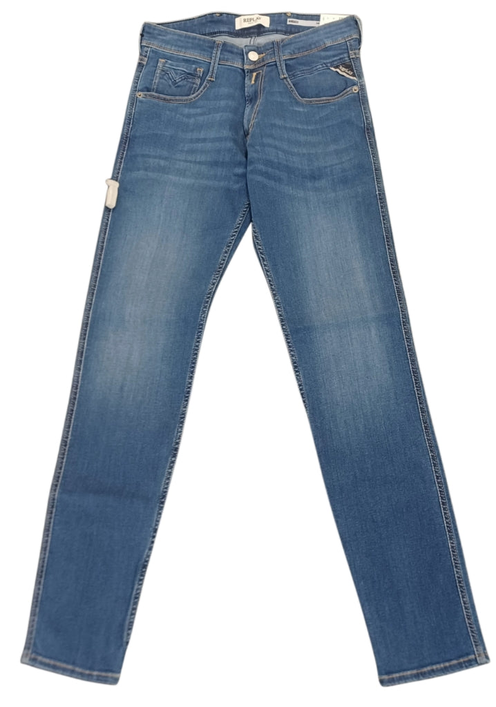 Replay Mens Slim Fit Anbass Jeans In Dark Blue