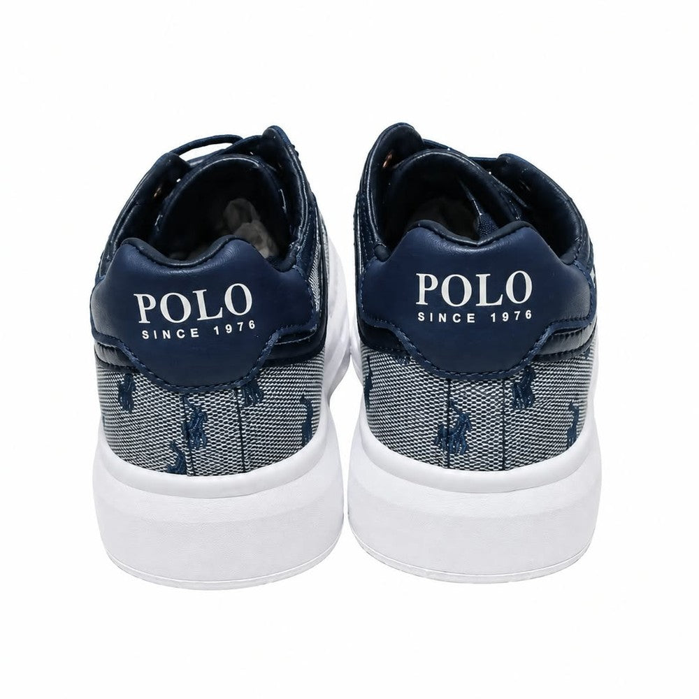Polo Boys Jacquard Sneakers In Navy/White