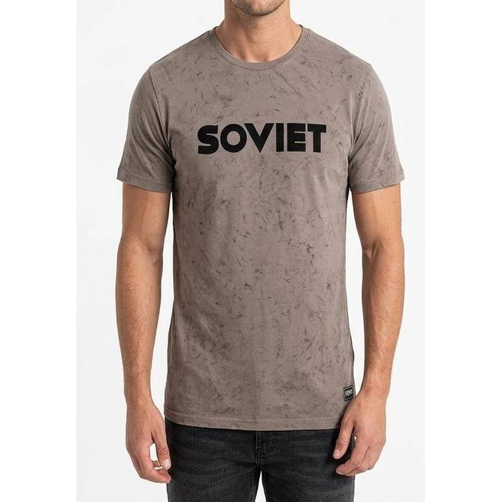 Soviet Mens Scott Short Sleeves T-Shirt In Taupe