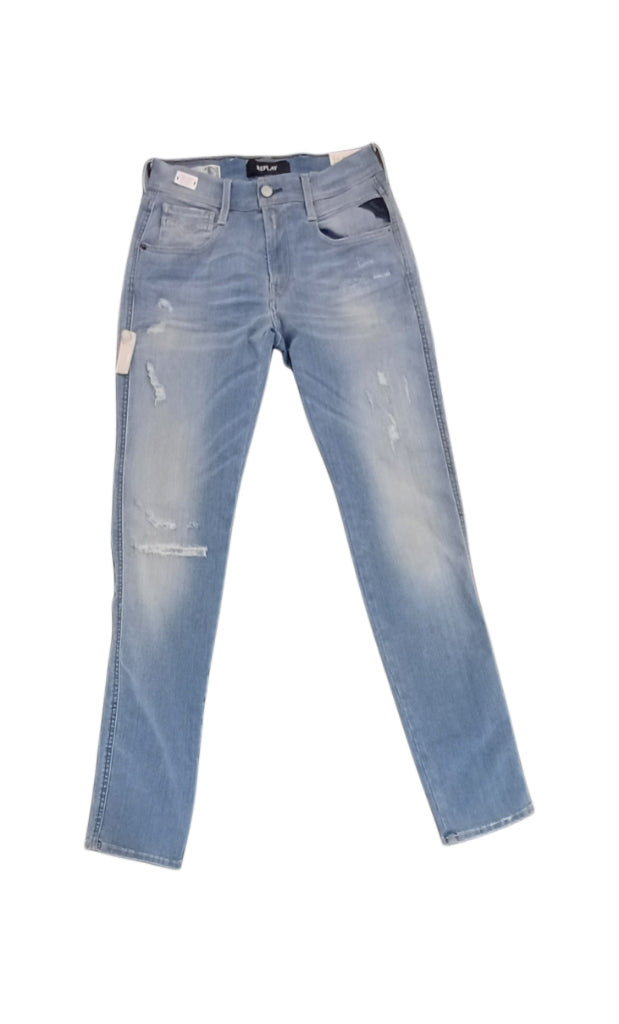 Replay Mens Anbass Slim Fit Jean In Light Blue