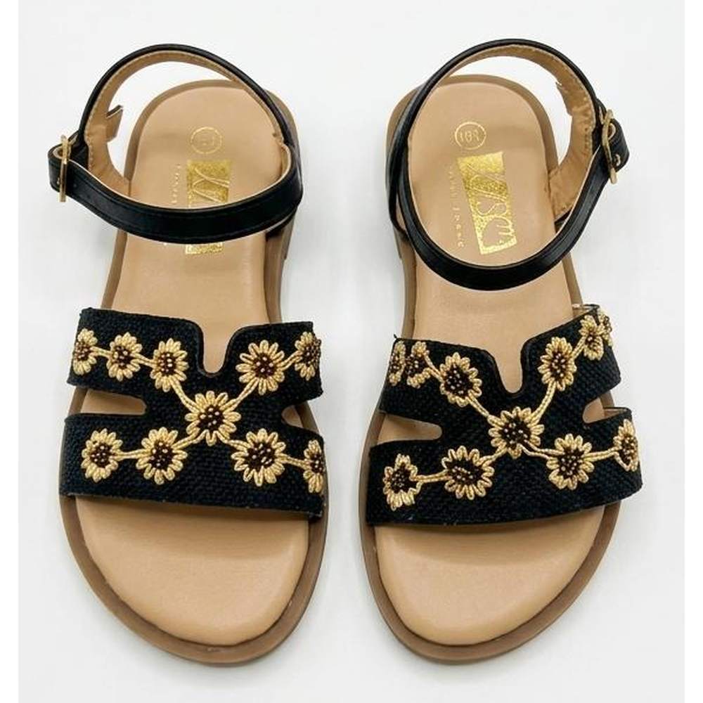 Little Miss Black By Miss Black Girls Mona 1 Sandals In Black