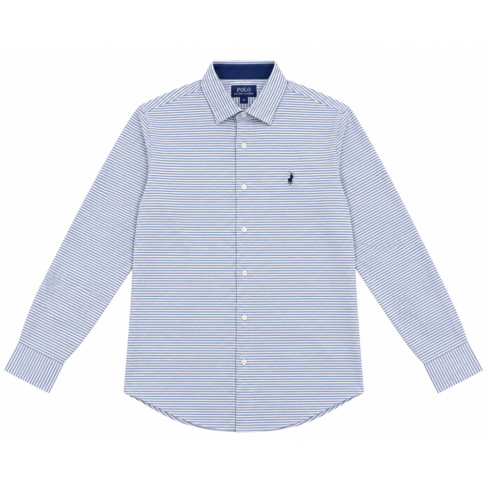 Polo Mens Long Sleeves Non Iron Gingham Check Shirt In Navy Multi