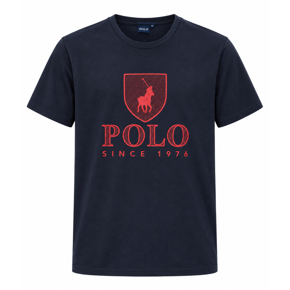 Polo Mens Crew Crew Neck Printed Short Sleeves T-Shirt In Navy