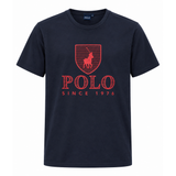 Polo Mens Crew Crew Neck Printed Short Sleeves T-Shirt In Navy