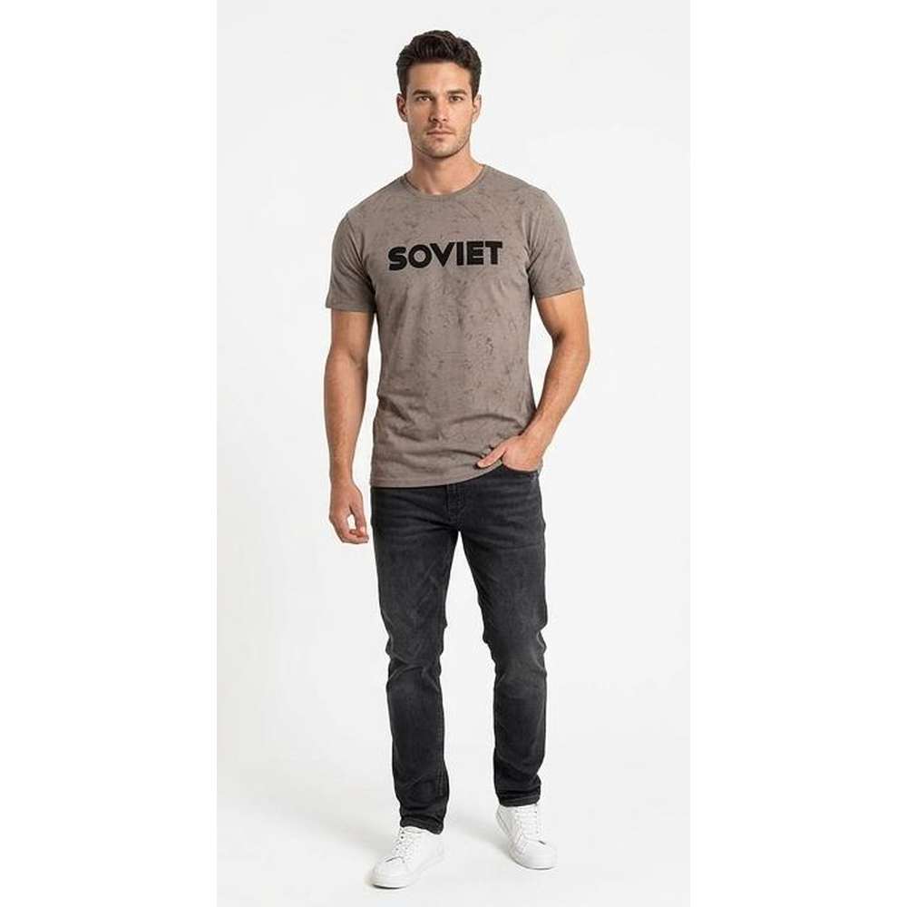 Soviet Mens Scott Short Sleeves T-Shirt In Taupe